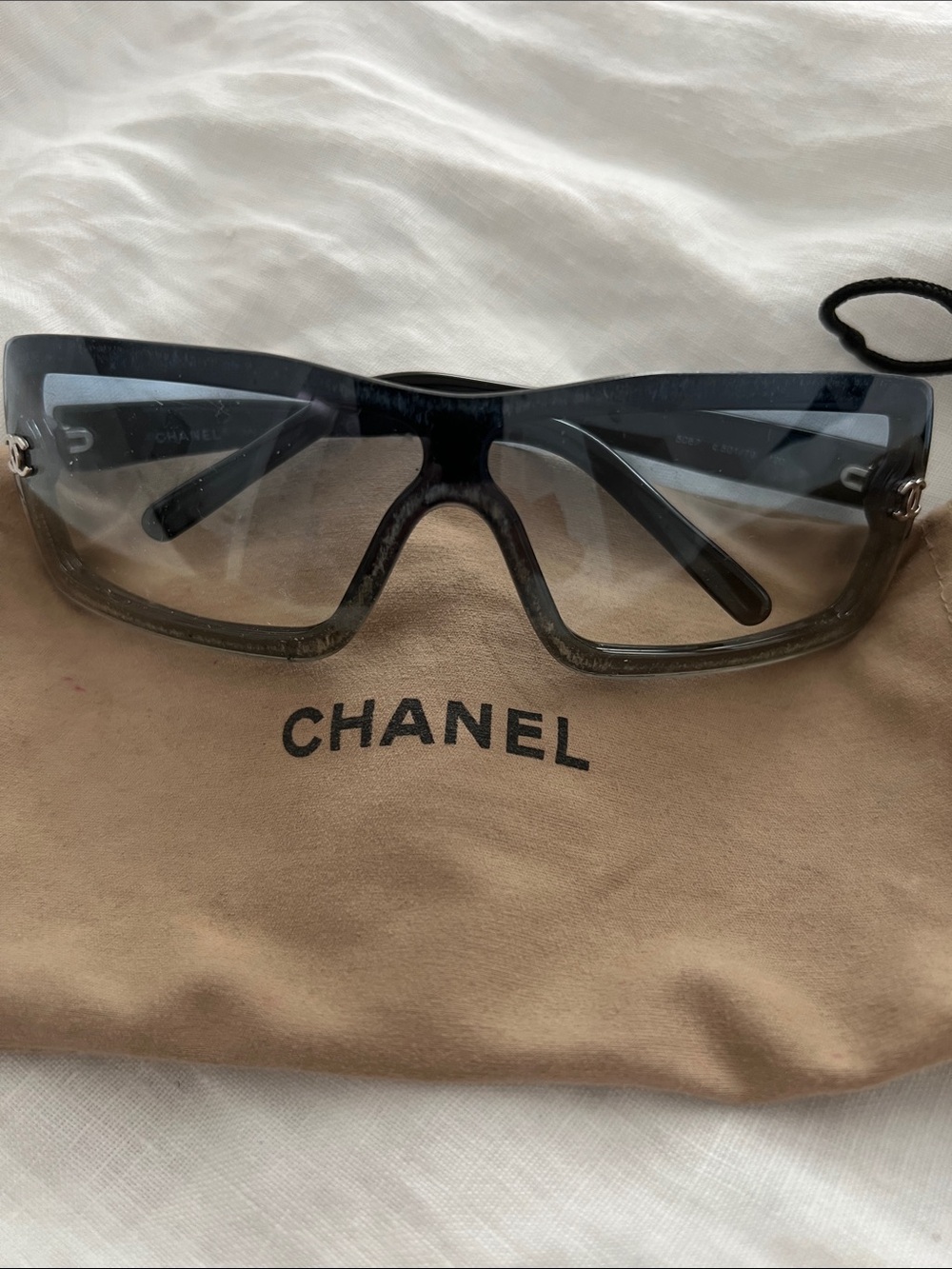 CHANEL Black Frame and Ombré Lenses Sunglasses Made in Italy